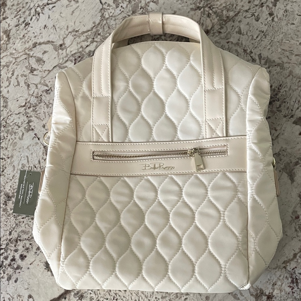 Bella Russo Ivory Quilted Backpack